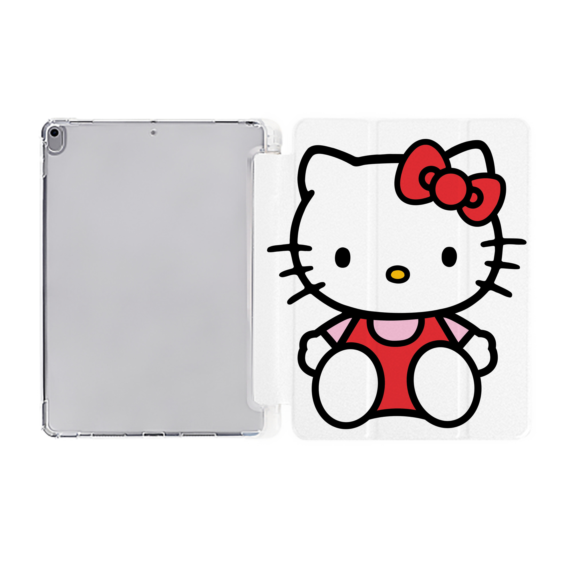 （画像用） Hello Kitty ハローキティ IPad ケース ペン収納付き 三つ折りスタンド PUレザー×シリコン 対応機種9.5/10.5/10.9インチ
